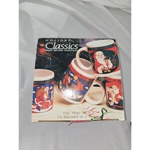 Vintagr Signature Holiday Classics Night Before Christmas Mugs Set 4 11oz